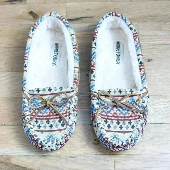 Minnetonka Cally 44252 Women's Size 10M Slippers Moccasin Southwest Aztec - Picture 3 of 7